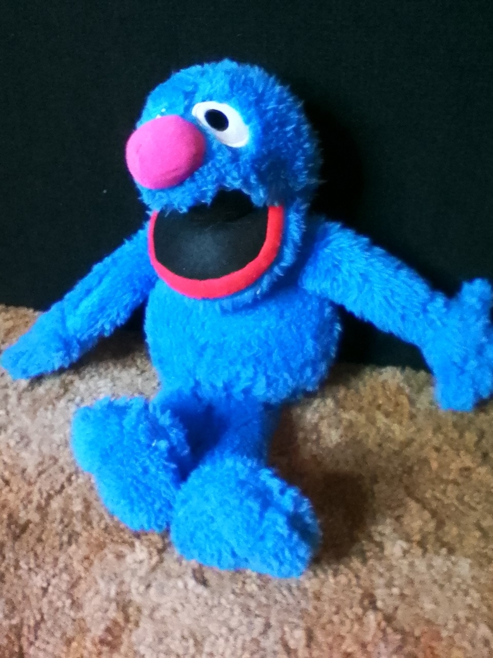 Blue Plush Grover with Pink Nose - Soft Kids Toy